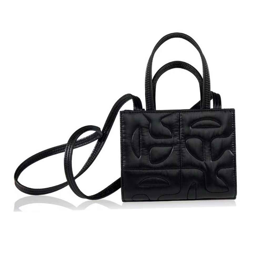 Telfar Moose Knuckle Black QuiltedCrossbody Bag